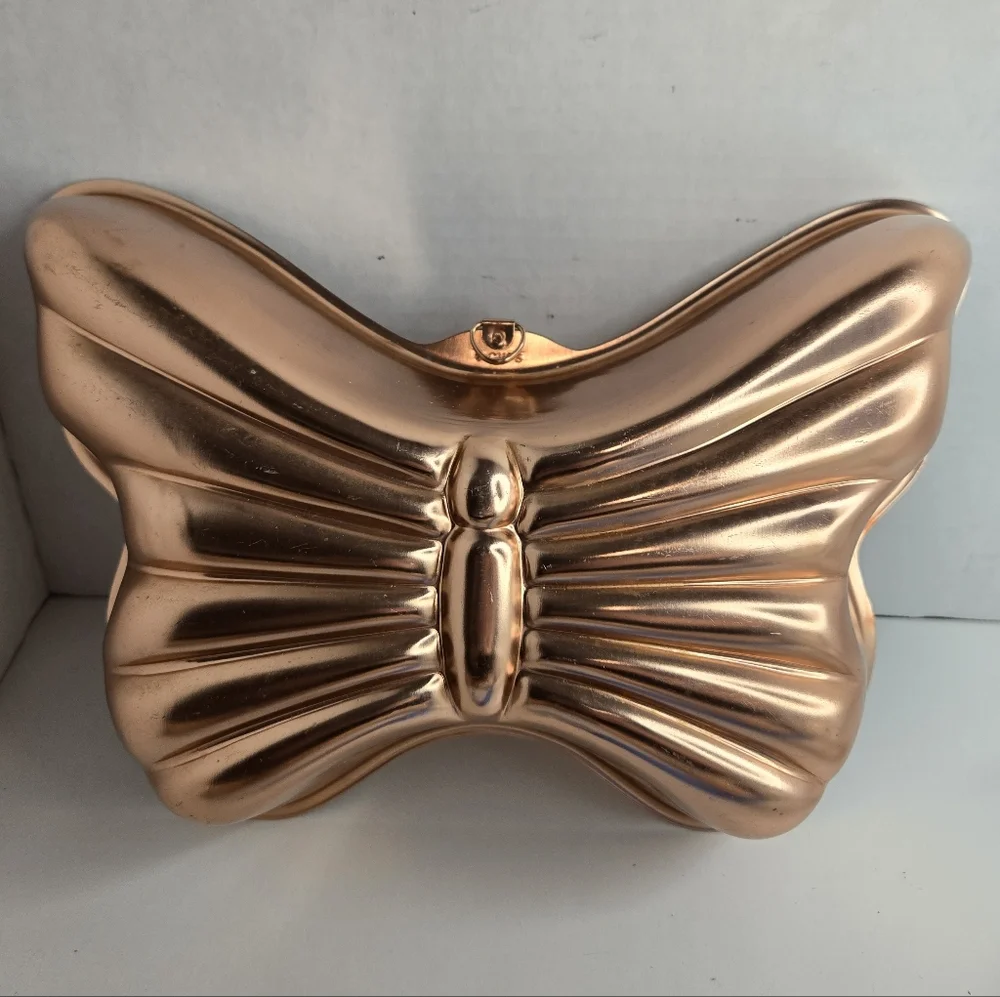 Vintage Copper Butterfly Shaped Baking And Jello Mold 6 Cup Capacity 11
